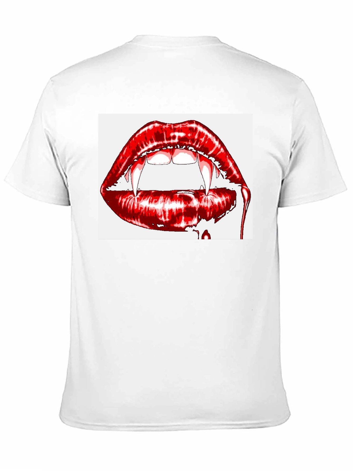 Vampire Lips Graphic Tee - Gothic Halloween Shirt