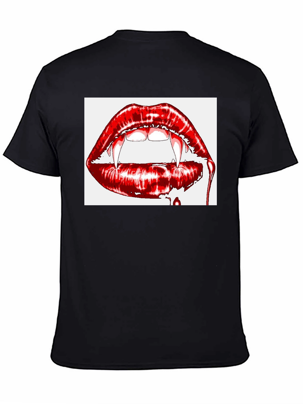 Vampire Lips Graphic Tee - Gothic Halloween Shirt