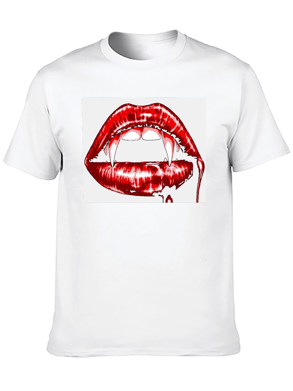 Vampire Lips Graphic Tee - Gothic Halloween Shirt