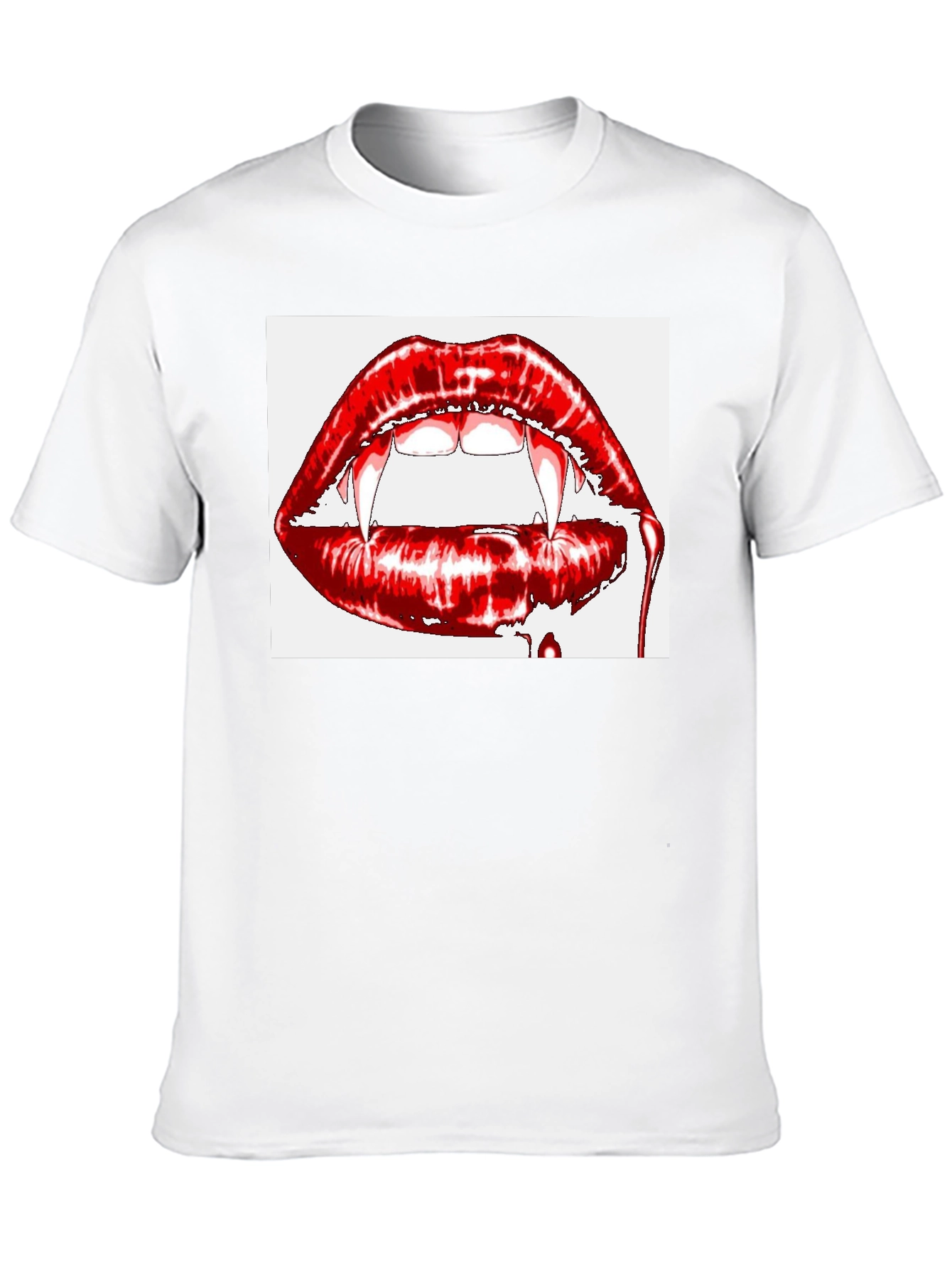 Vampire Lips Graphic Tee - Gothic Halloween Shirt