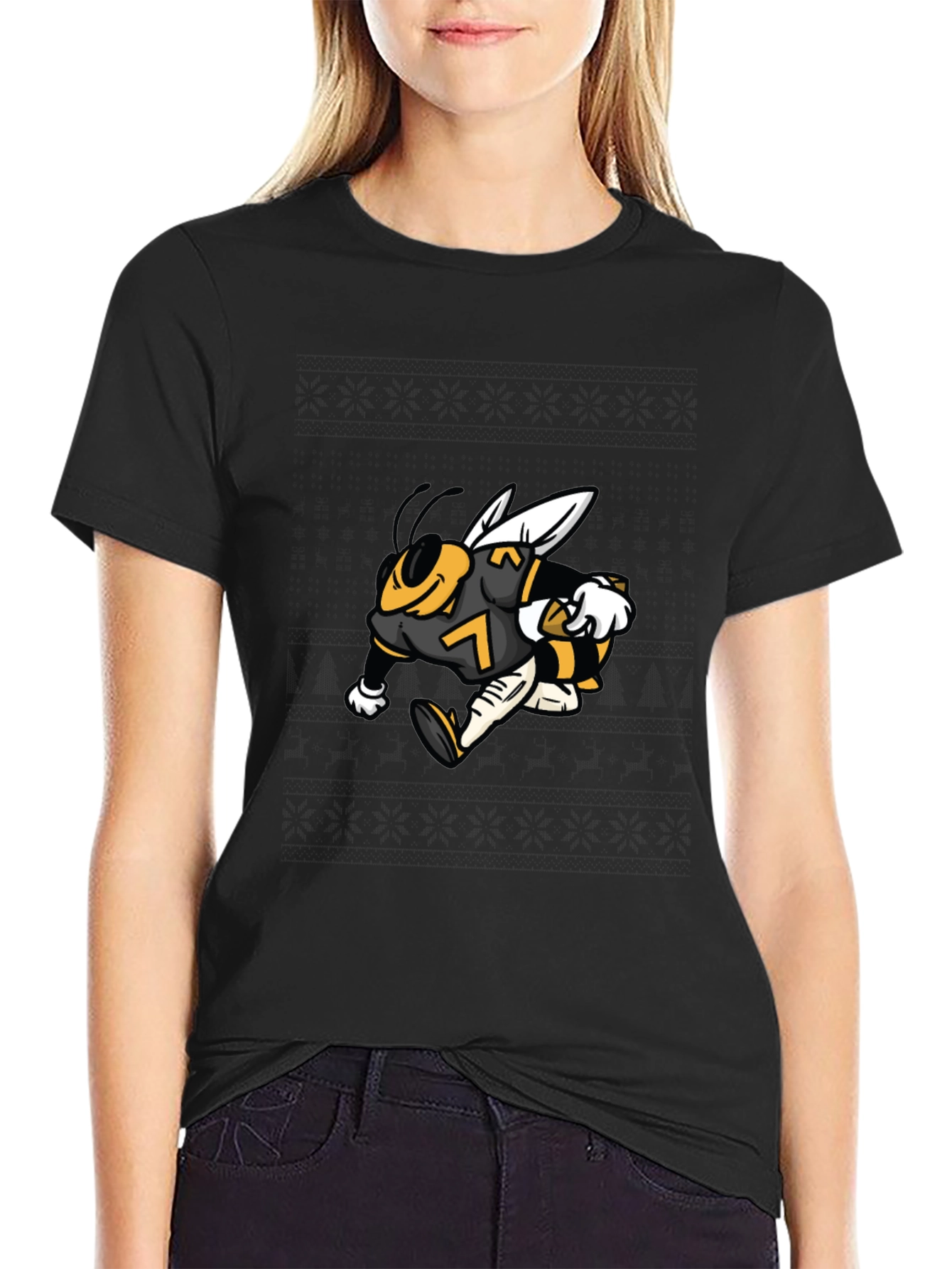 Bee Football Player Graphic Tee