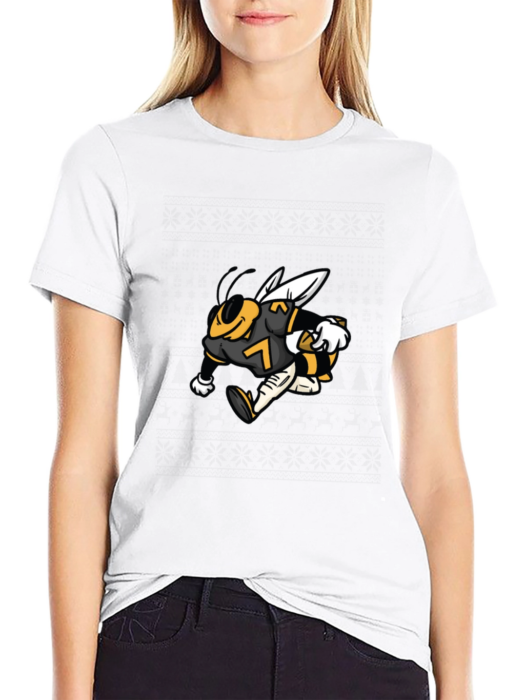 Bee Football Player Graphic Tee