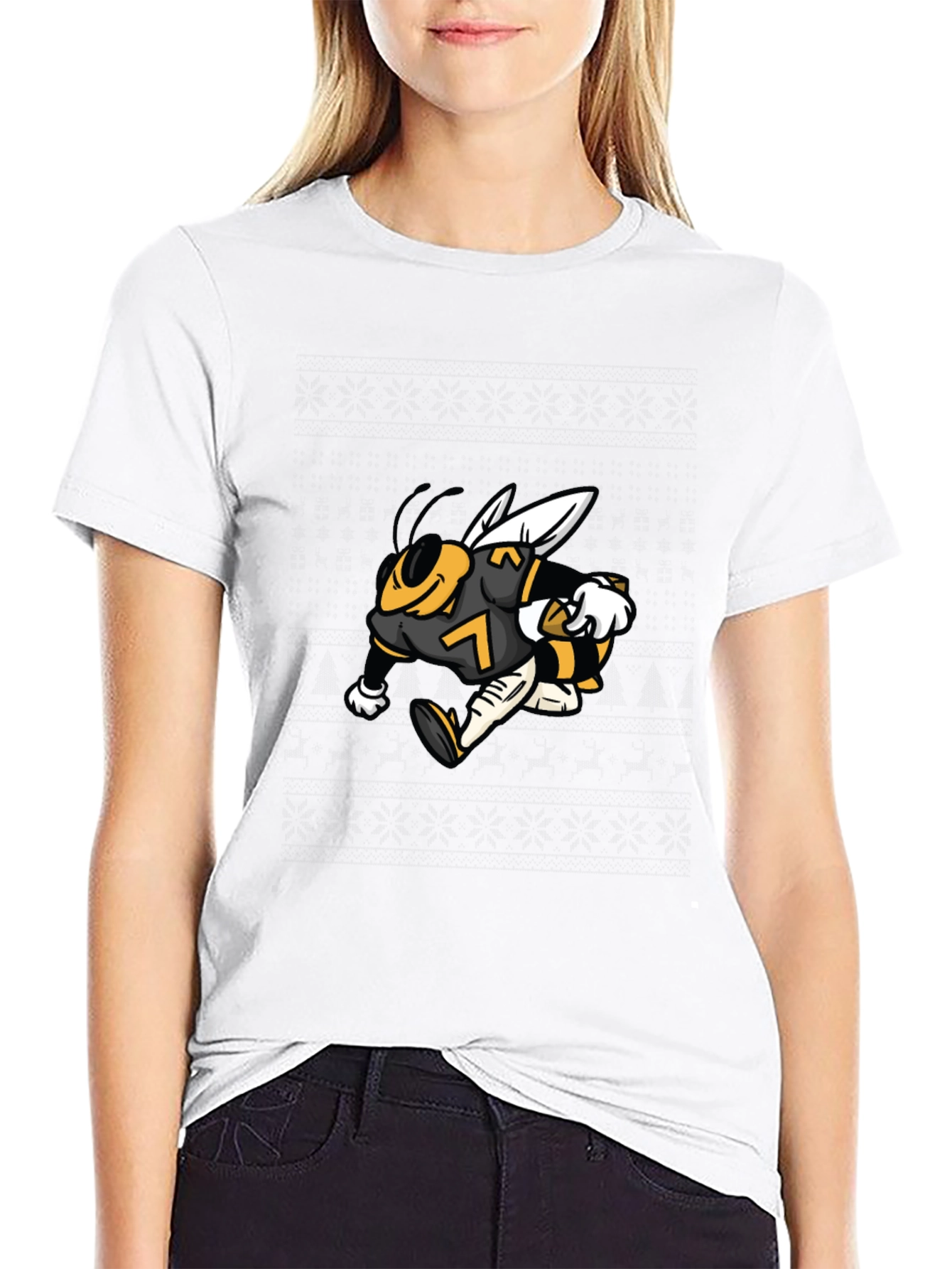 Bee Football Player Graphic Tee