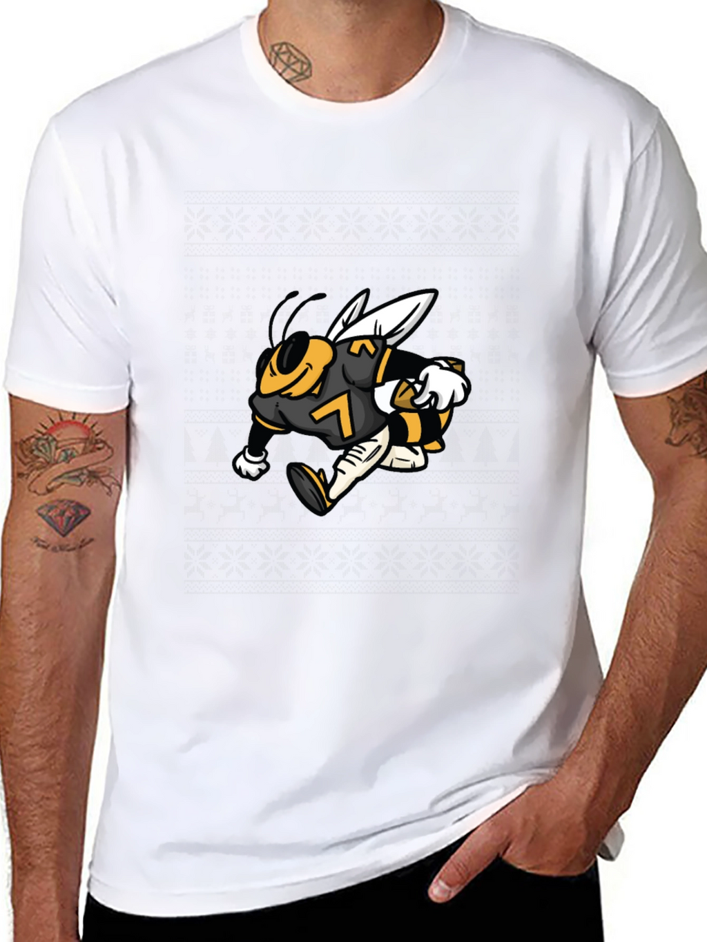 Bee Football Player Graphic Tee