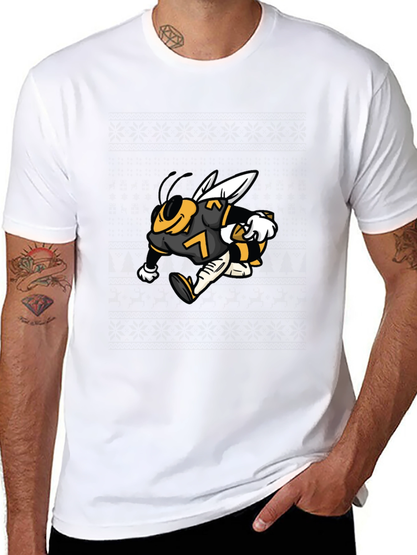 Bee Football Player Graphic Tee