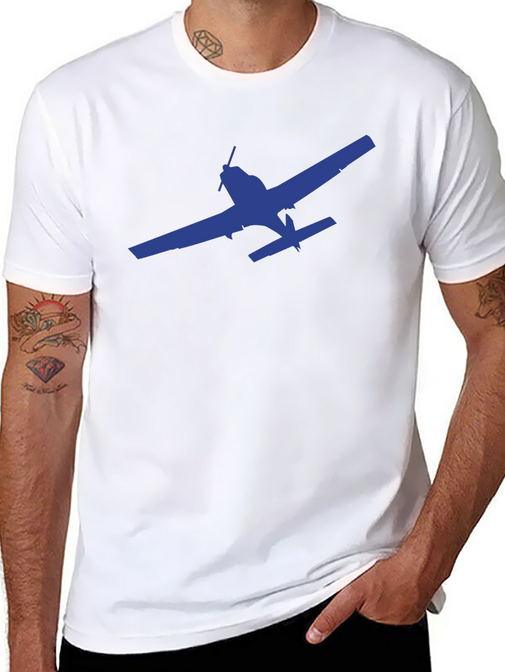 Airplane Graphic T-Shirt - Black Casual Tee