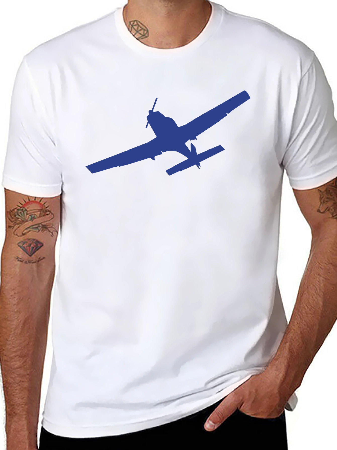 Airplane Graphic T-Shirt - Black Casual Tee