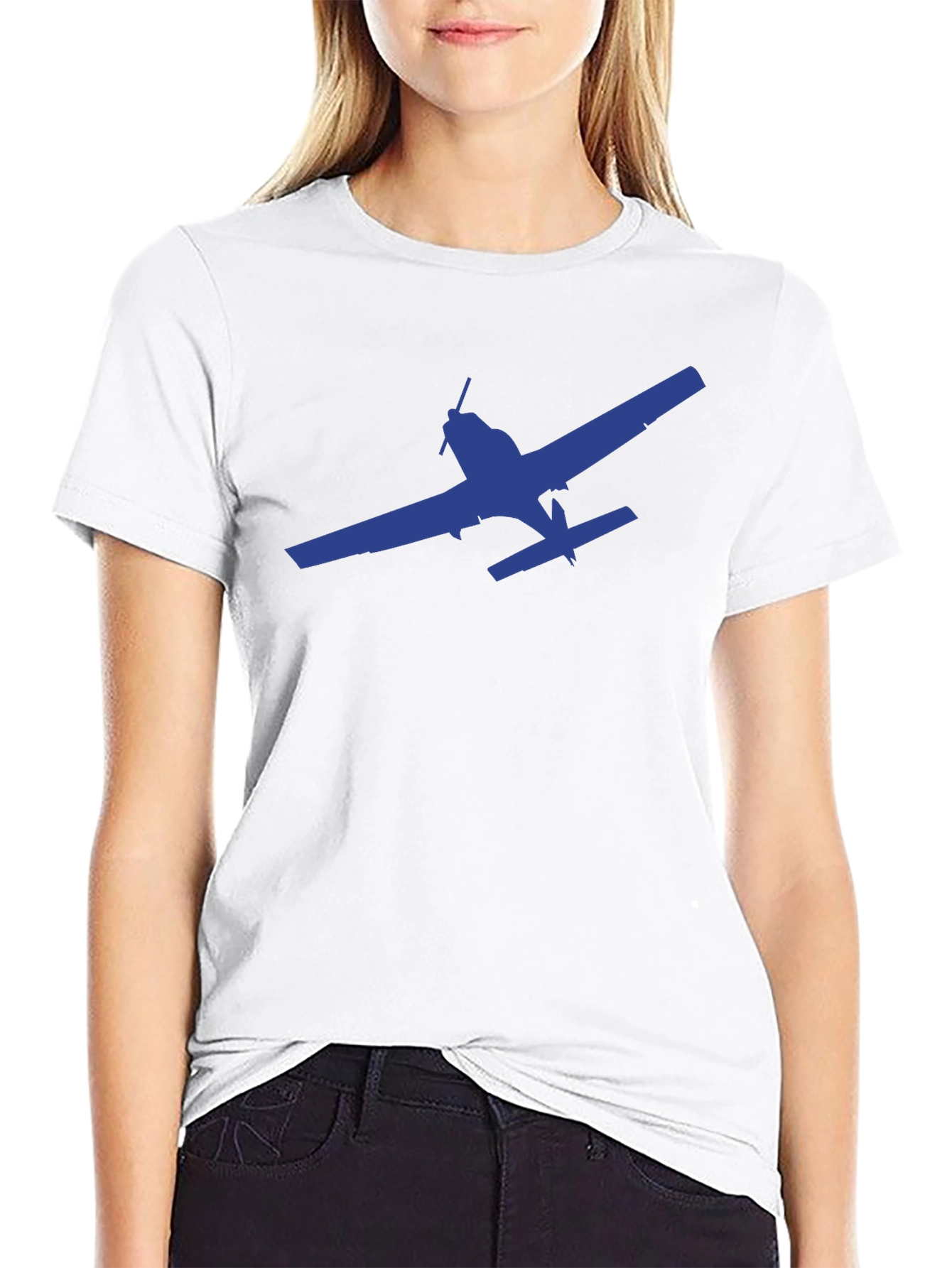 Airplane Graphic T-Shirt - Black Casual Tee