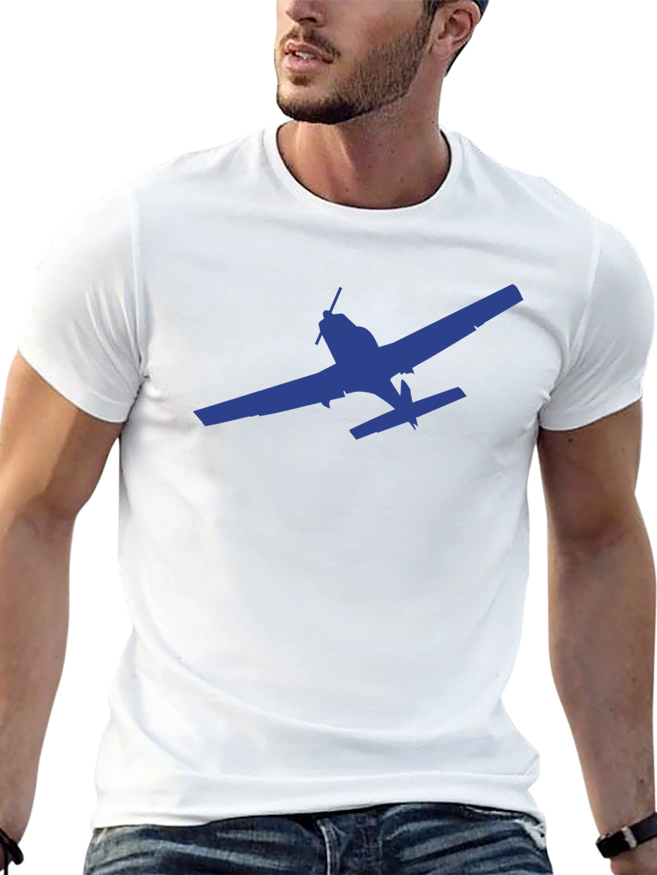 Airplane Graphic T-Shirt - Black Casual Tee