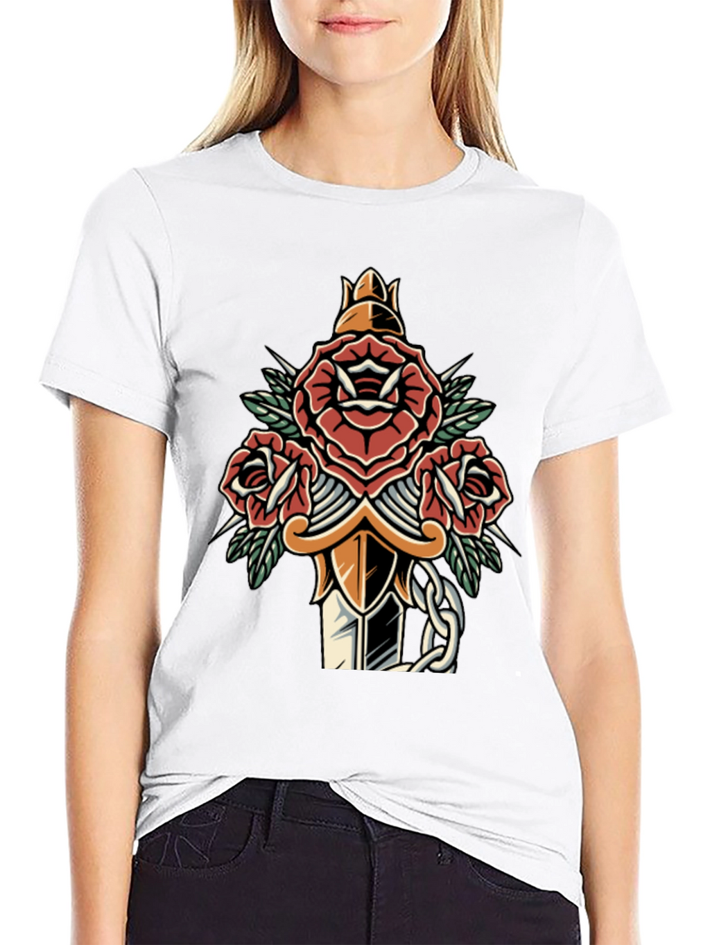 Rose & Dagger Graphic Tee - Edgy Streetwear