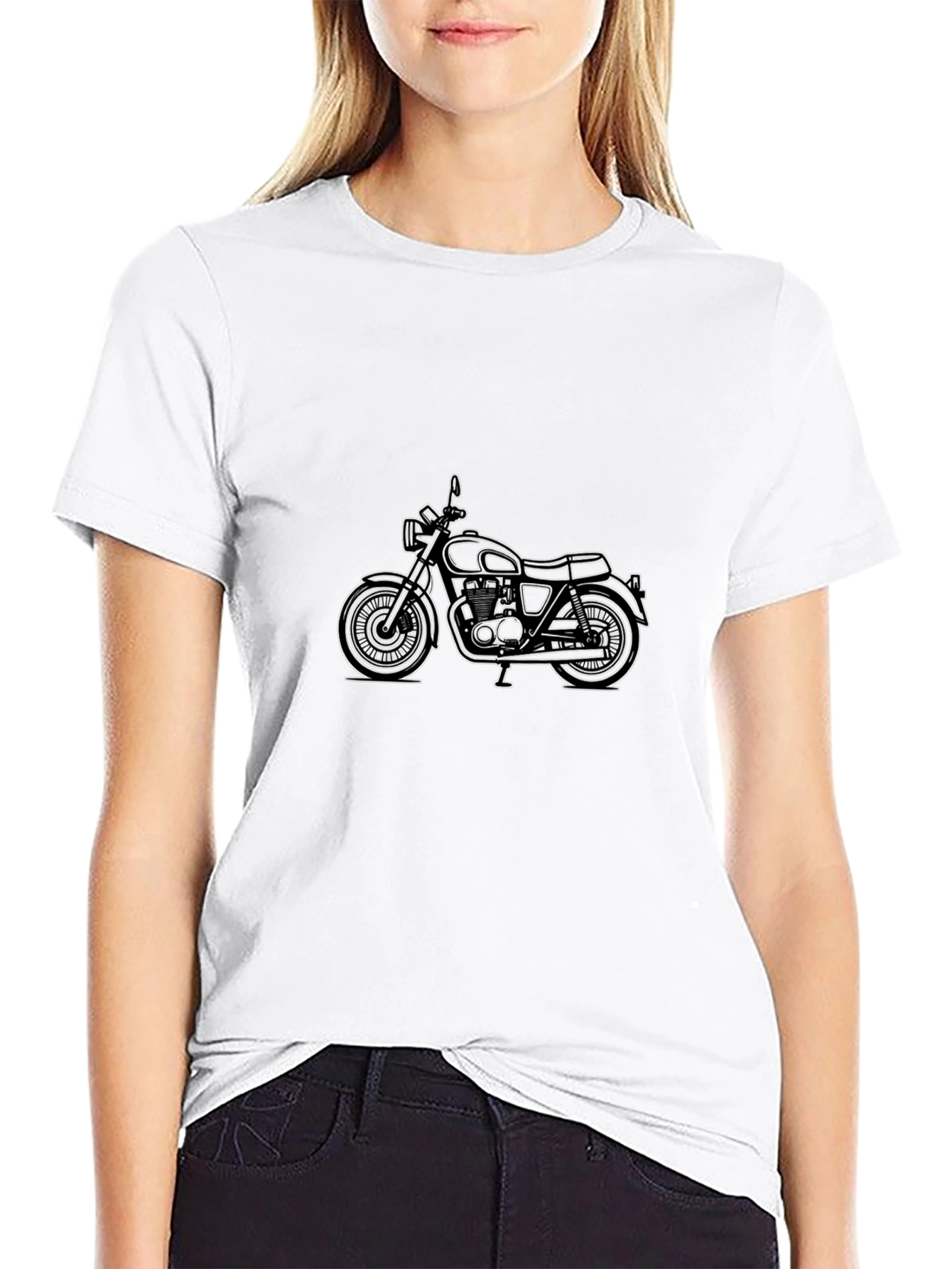 Classic Motorcycle Graphic Tee - Black