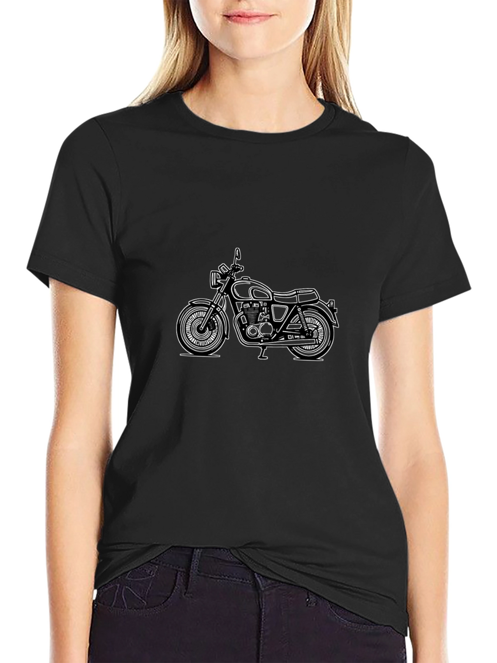 Classic Motorcycle Graphic Tee - Black