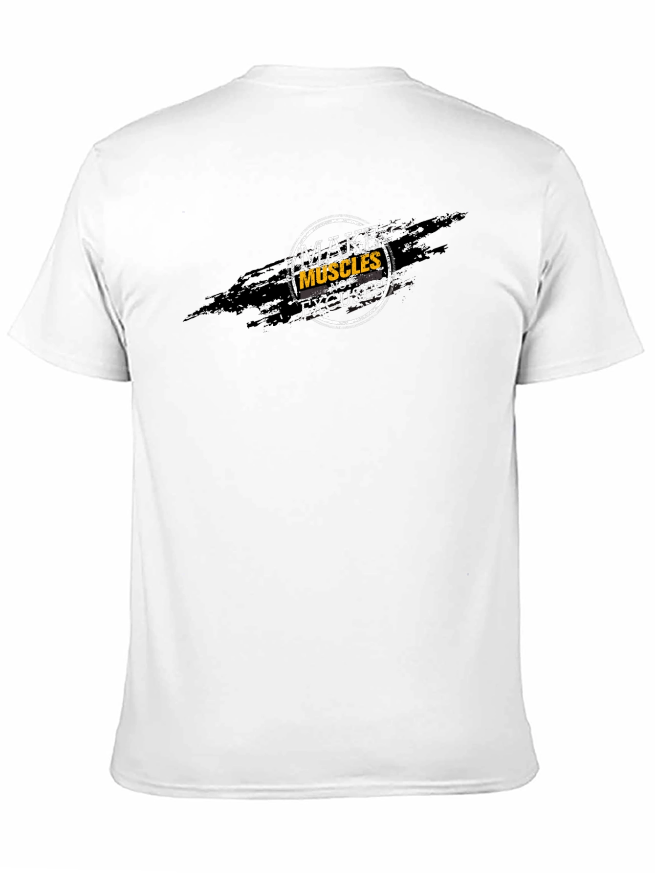 Make Muscles Not Excuses Black Graphic Tee