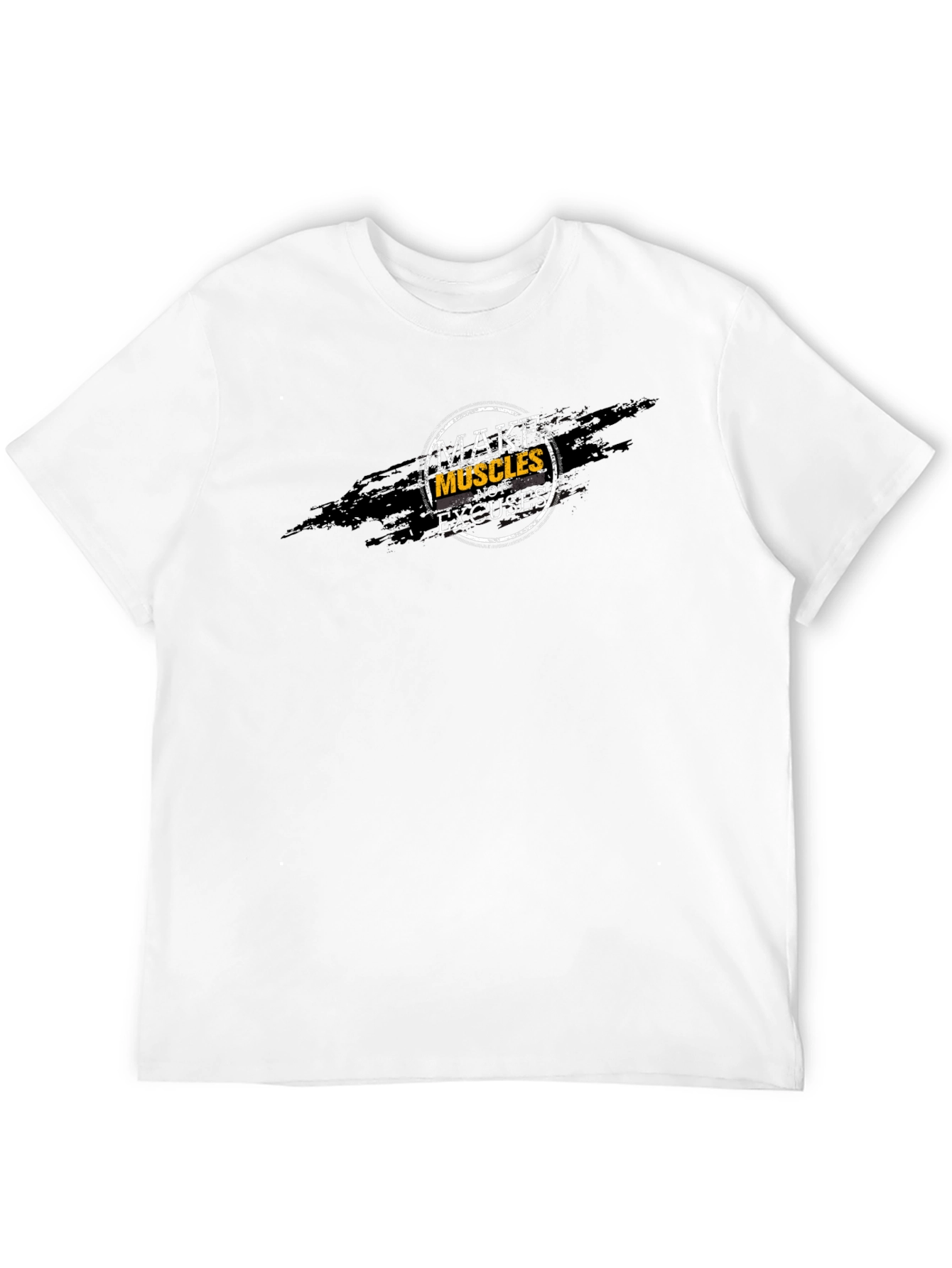 Make Muscles Not Excuses Black Graphic Tee