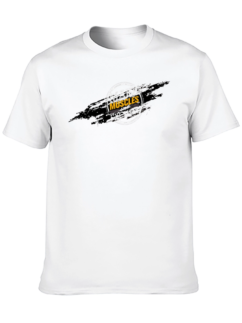 Make Muscles Not Excuses Black Graphic Tee