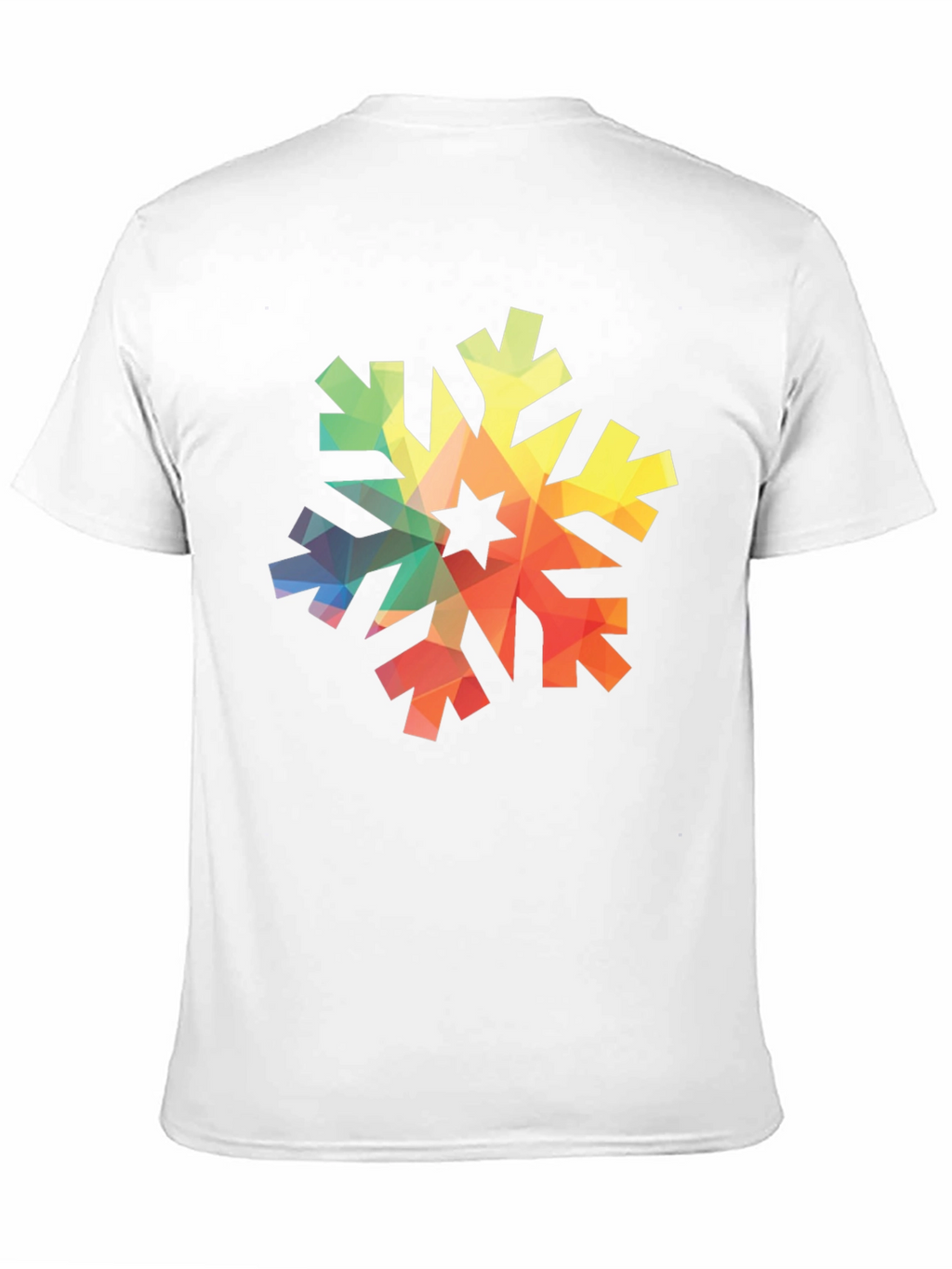 Geometric Snowflake Graphic Tee - Black Cotton Shirt