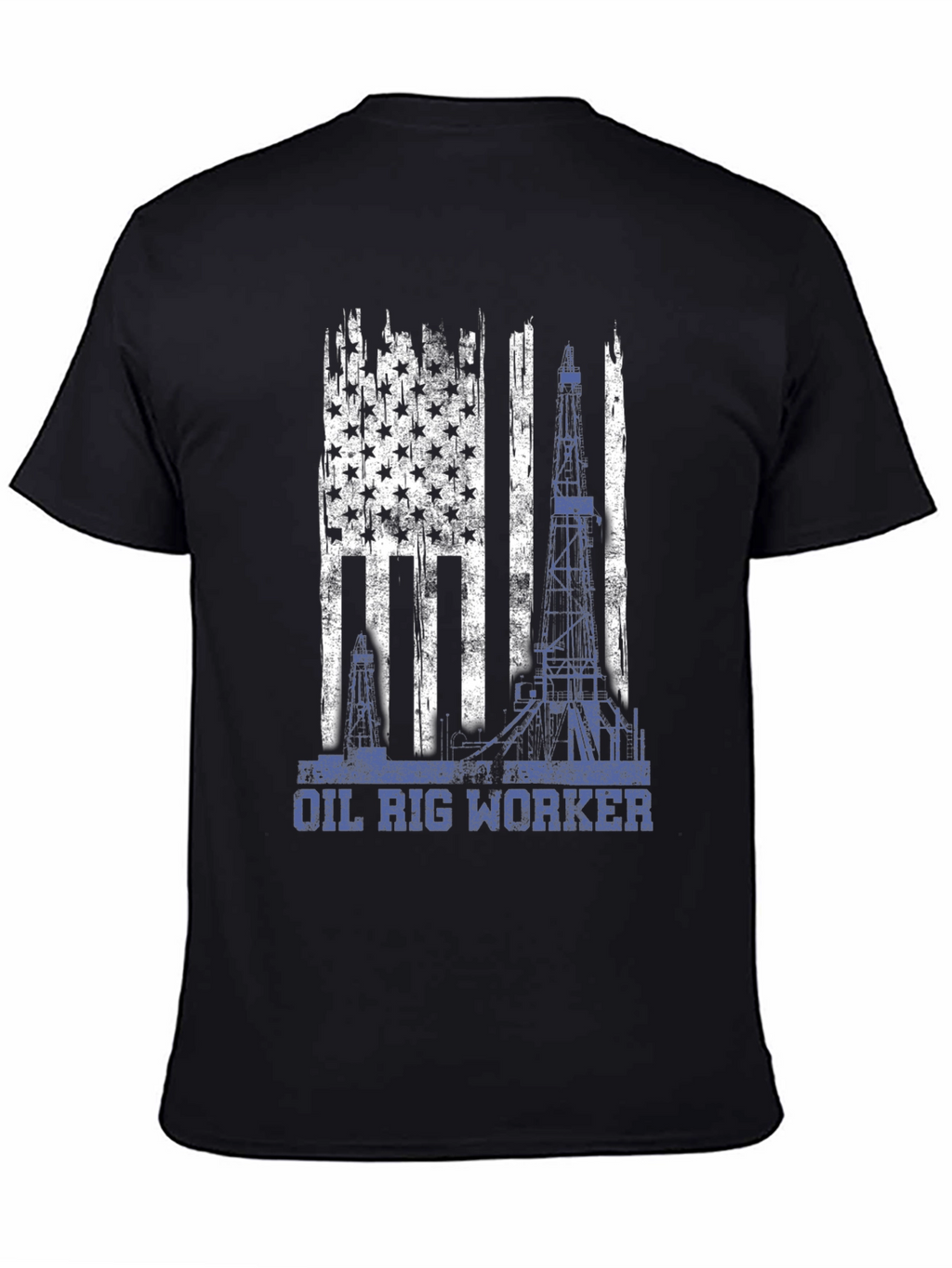 Oil Rig Worker American Flag T-Shirt