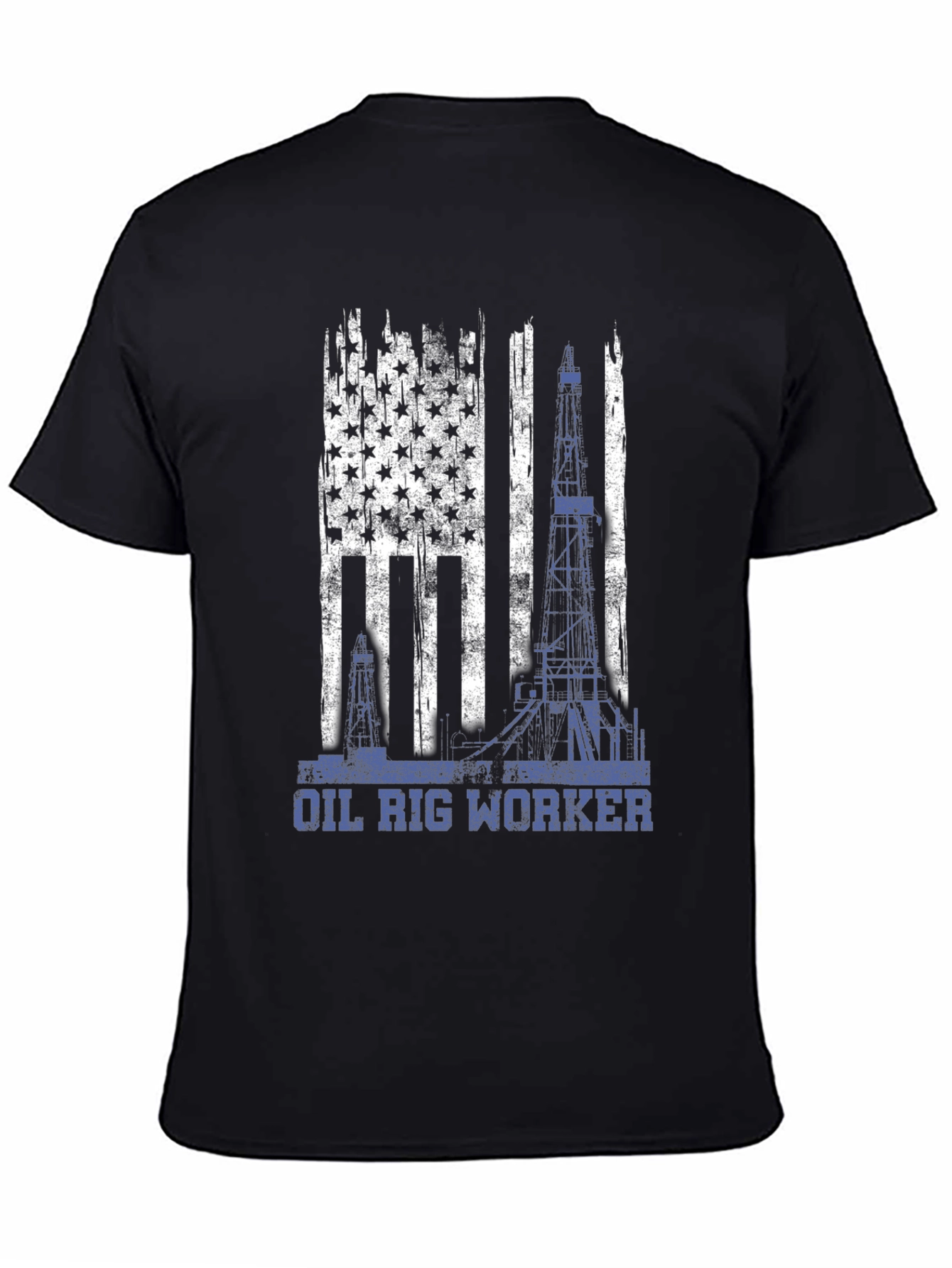 Oil Rig Worker American Flag T-Shirt