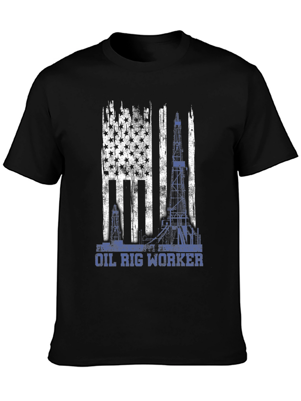 Oil Rig Worker American Flag T-Shirt