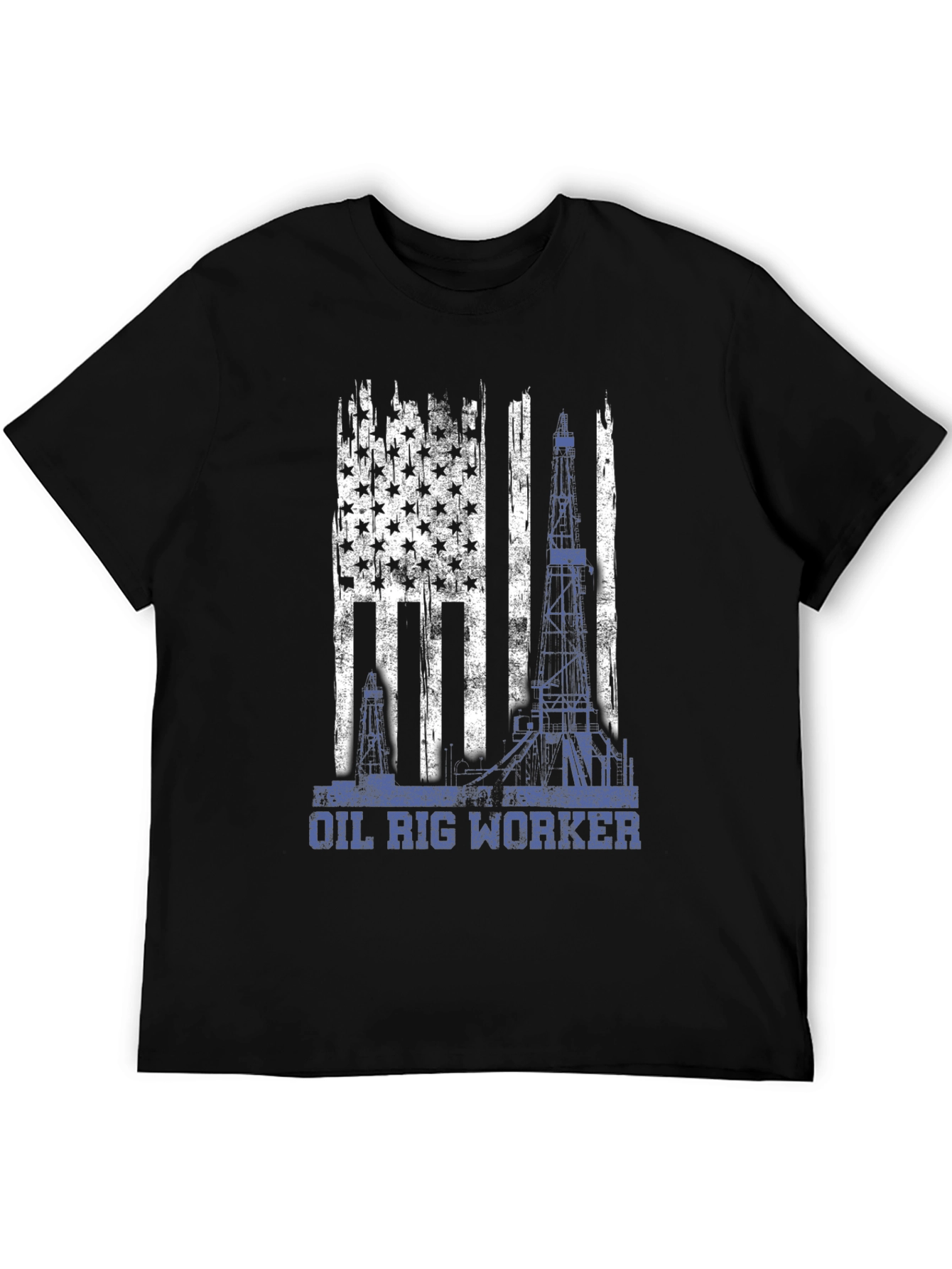 Oil Rig Worker American Flag T-Shirt