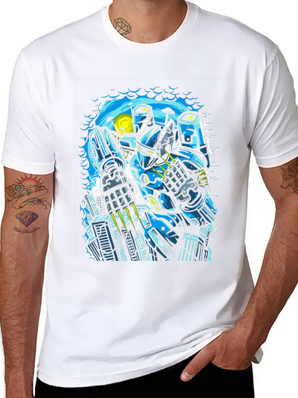 Robot Graphic Black T-Shirt
