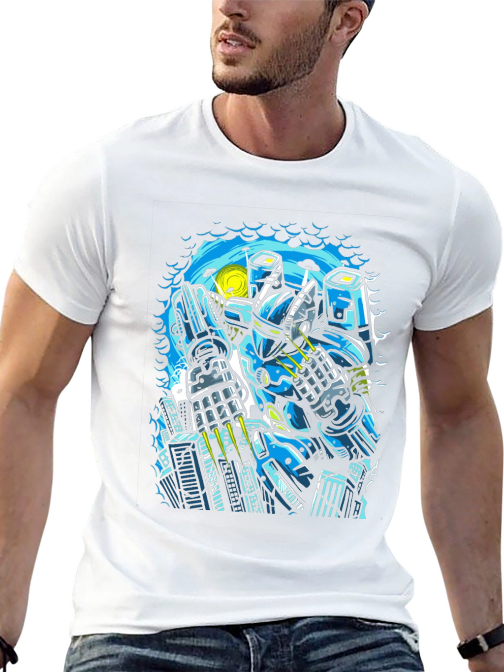 Robot Graphic Black T-Shirt