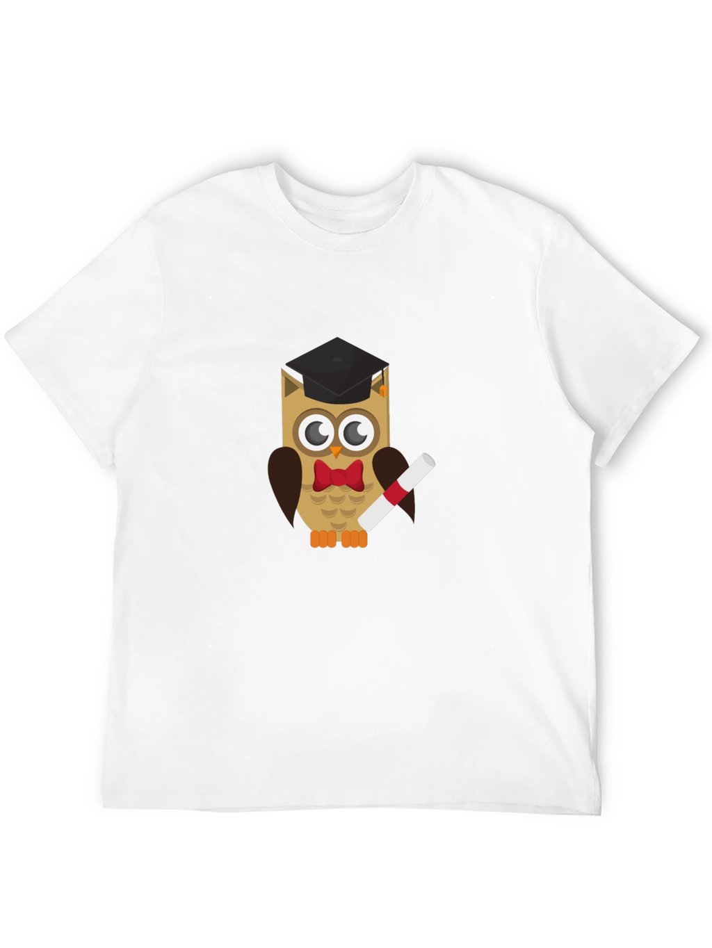 Graduation Owl Graphic Tee - Black Cotton T-Shirt