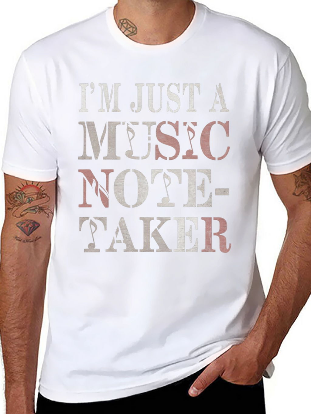 Music Note-Taker Graphic Tee Shirt