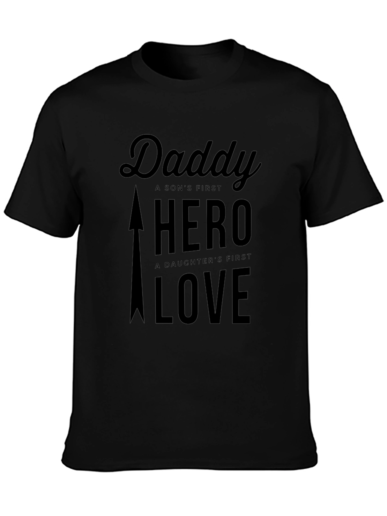 Daddy Hero Black Graphic Tee - Fathers Day Gift