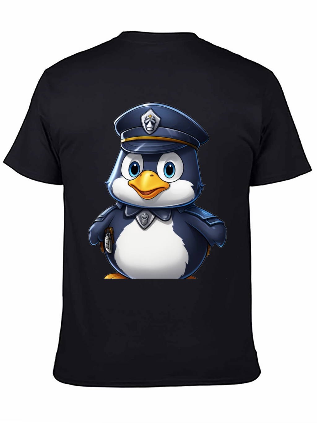 Cartoon Penguin Police Officer T-Shirt
