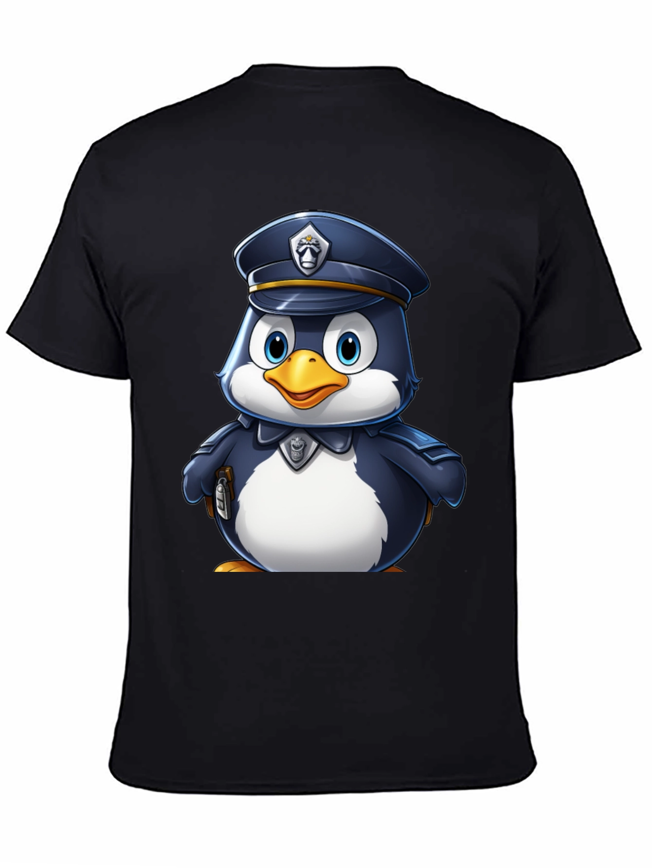 Cartoon Penguin Police Officer T-Shirt