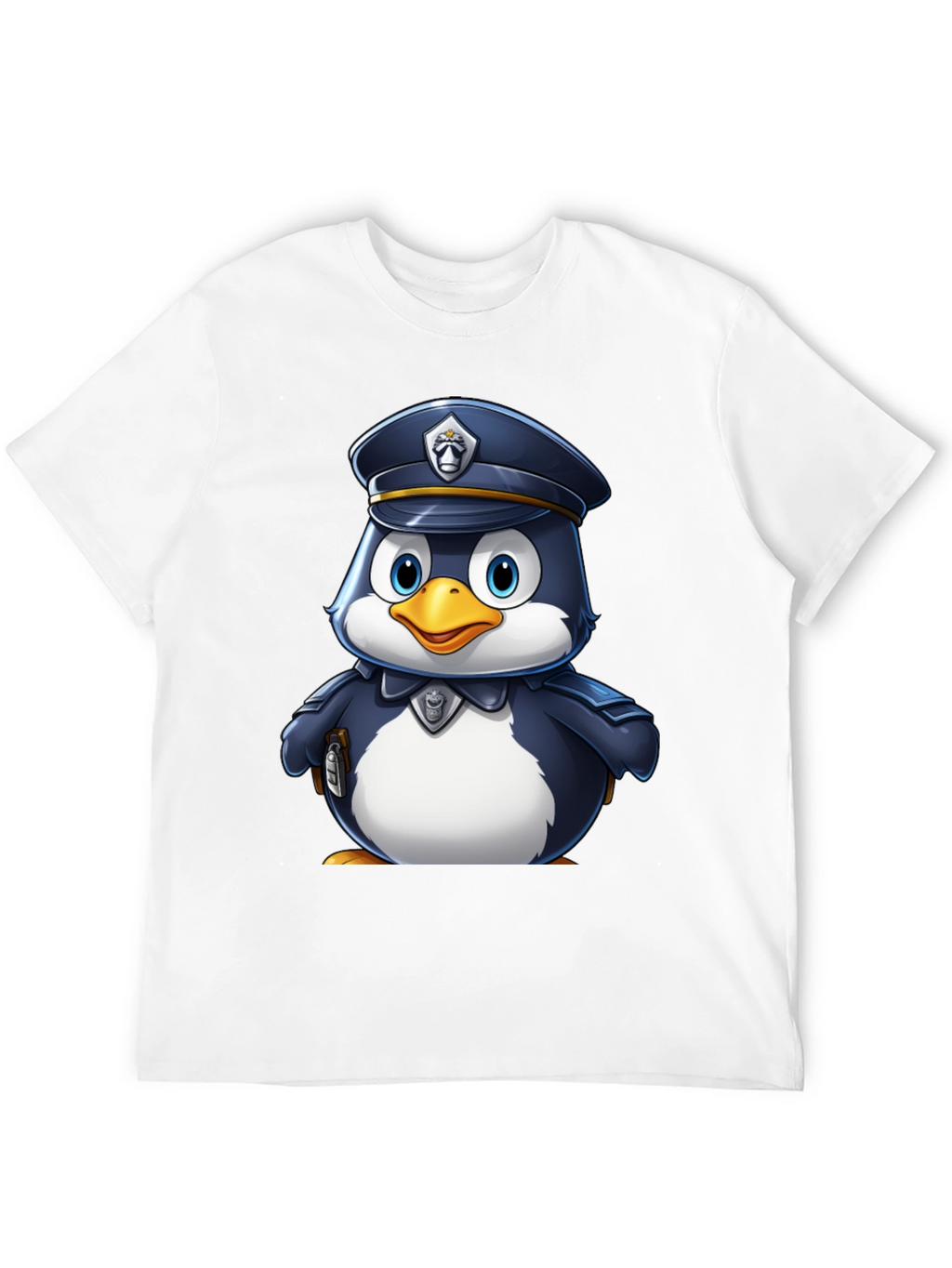 Cartoon Penguin Police Officer T-Shirt