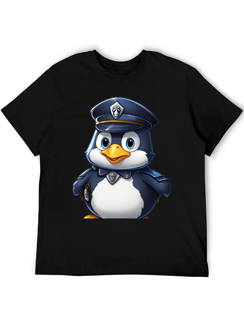 Cartoon Penguin Police Officer T-Shirt