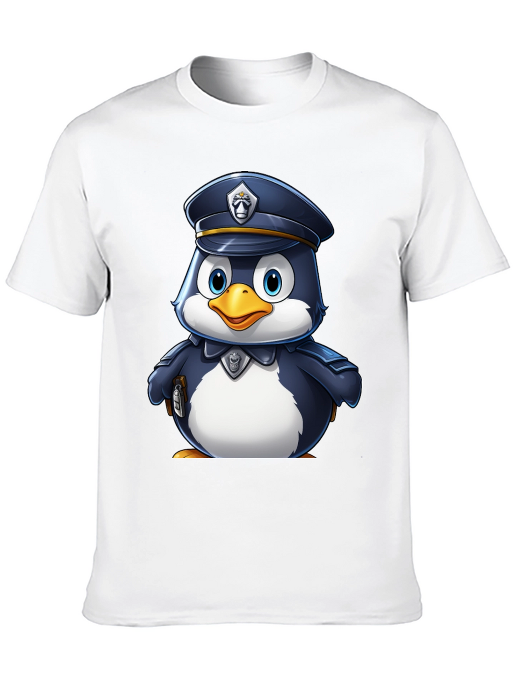 Cartoon Penguin Police Officer T-Shirt