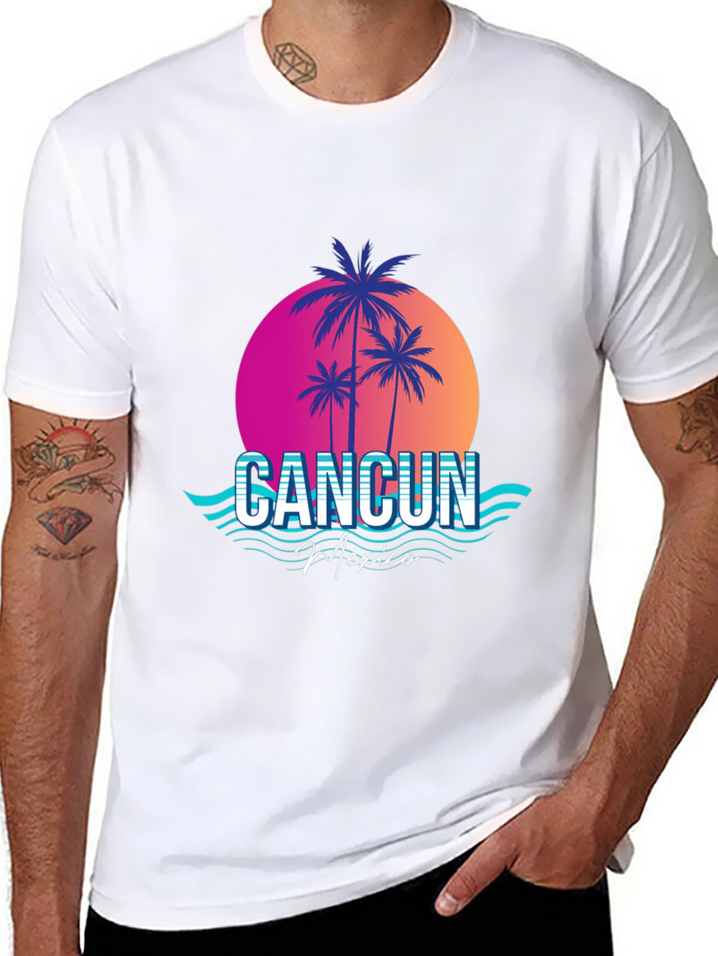 Cancun Mexico Retro Graphic Tee
