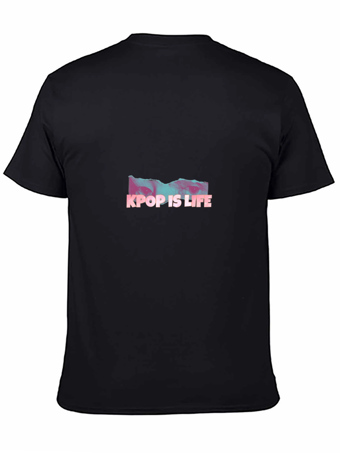 Kpop Is Life Graphic Tee - Black Casual T-Shirt