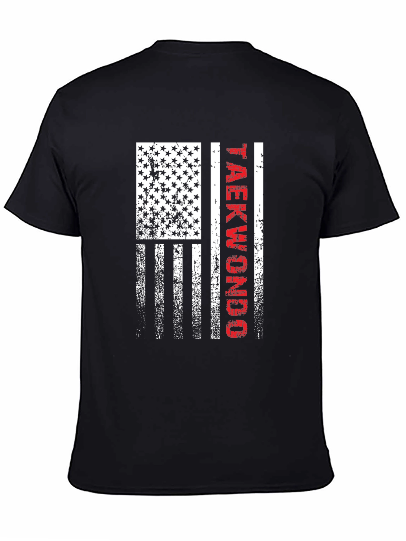 Taekwondo American Flag Graphic T-Shirt