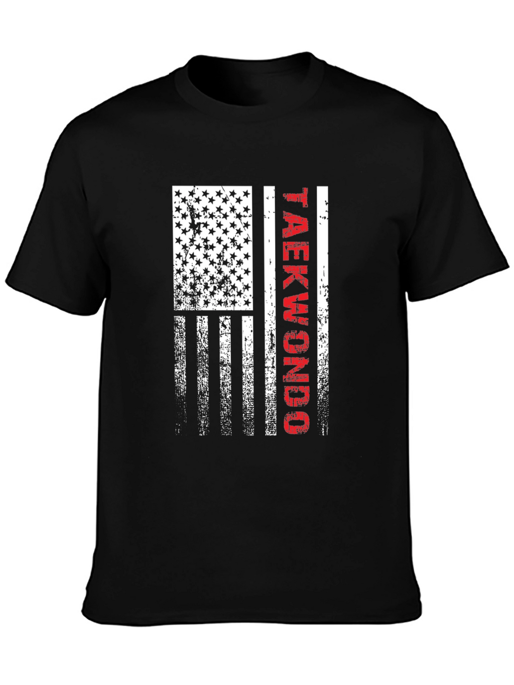 Taekwondo American Flag Graphic T-Shirt