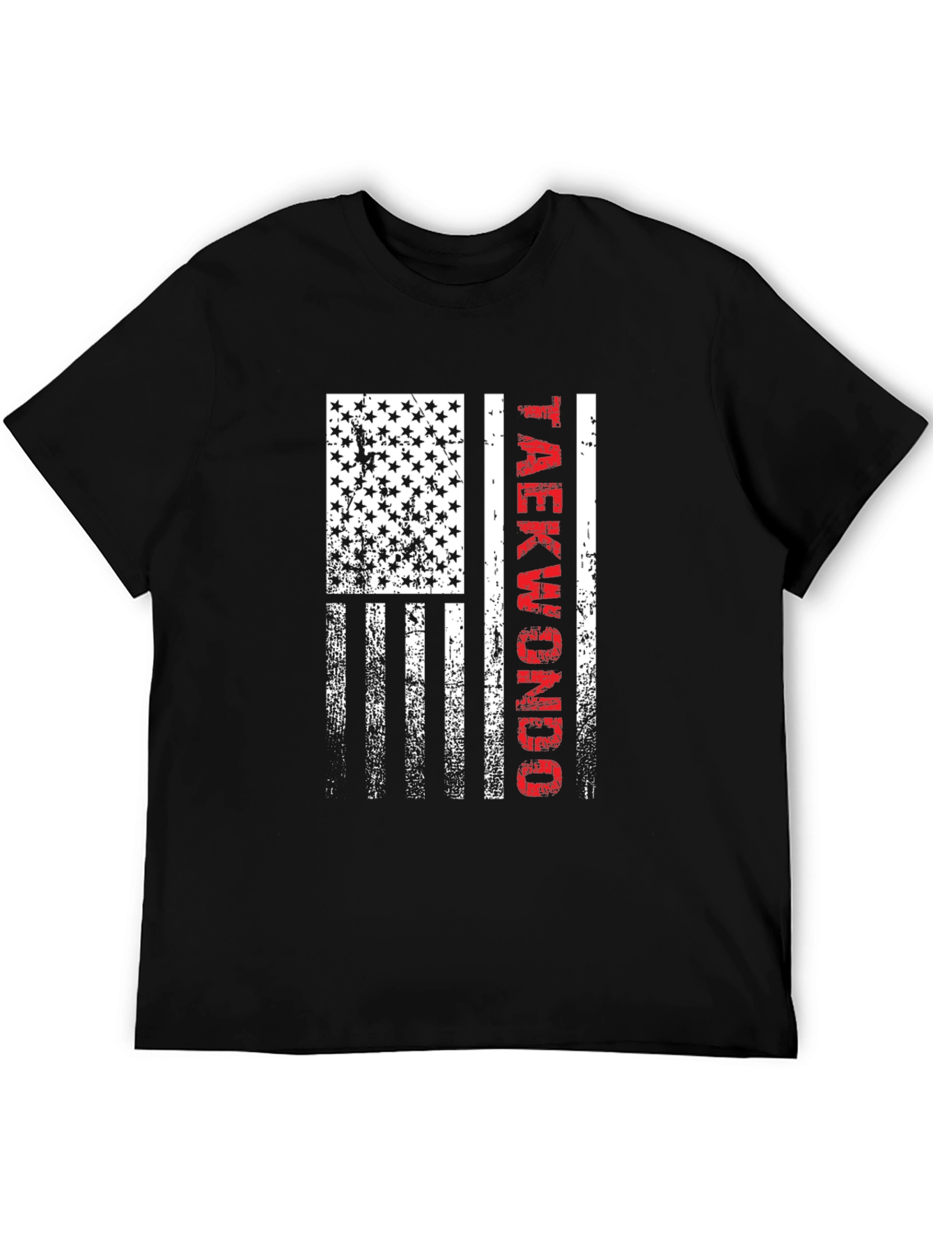 Taekwondo American Flag Graphic T-Shirt