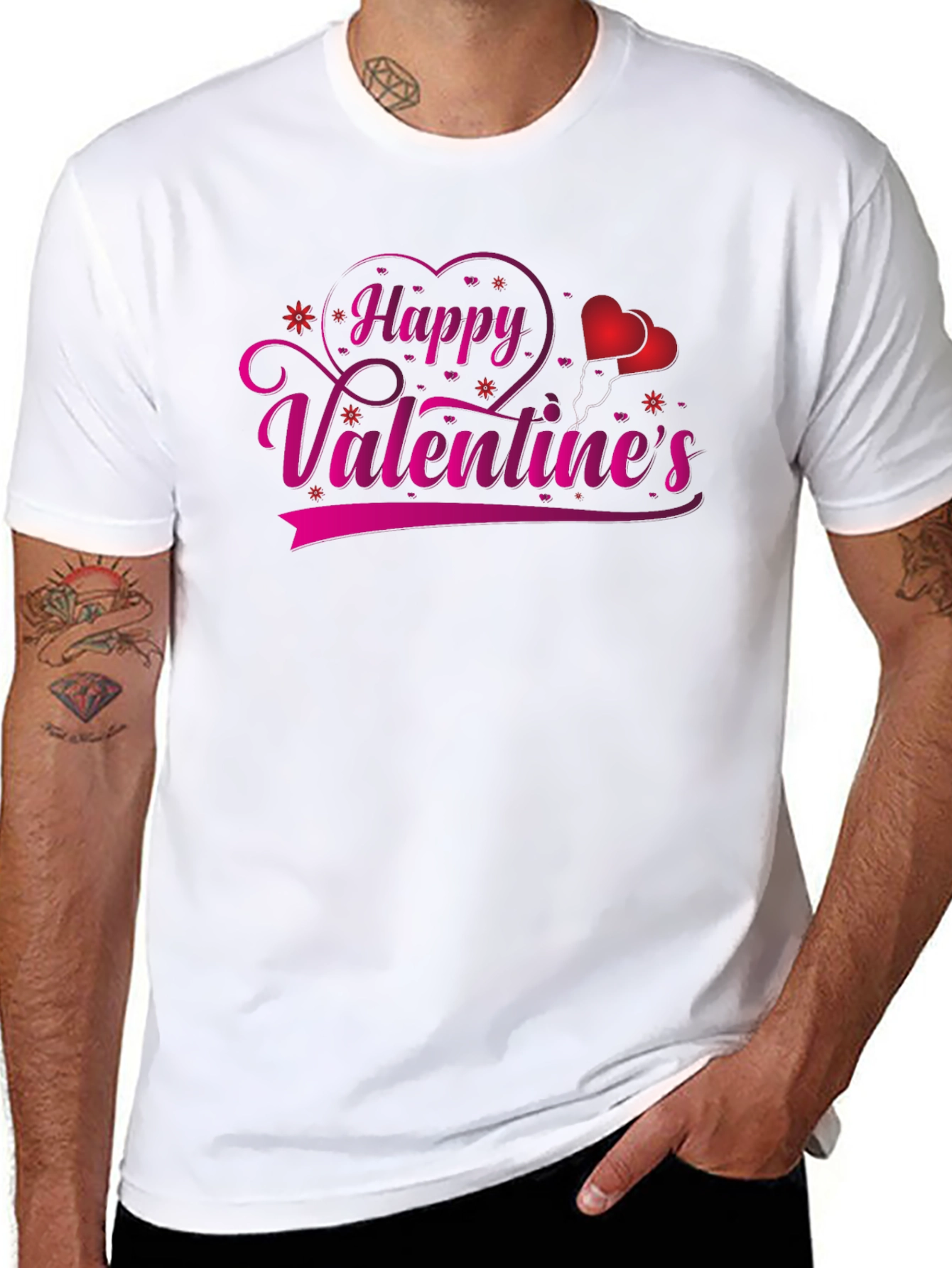 Happy Valentines Day Black T-Shirt