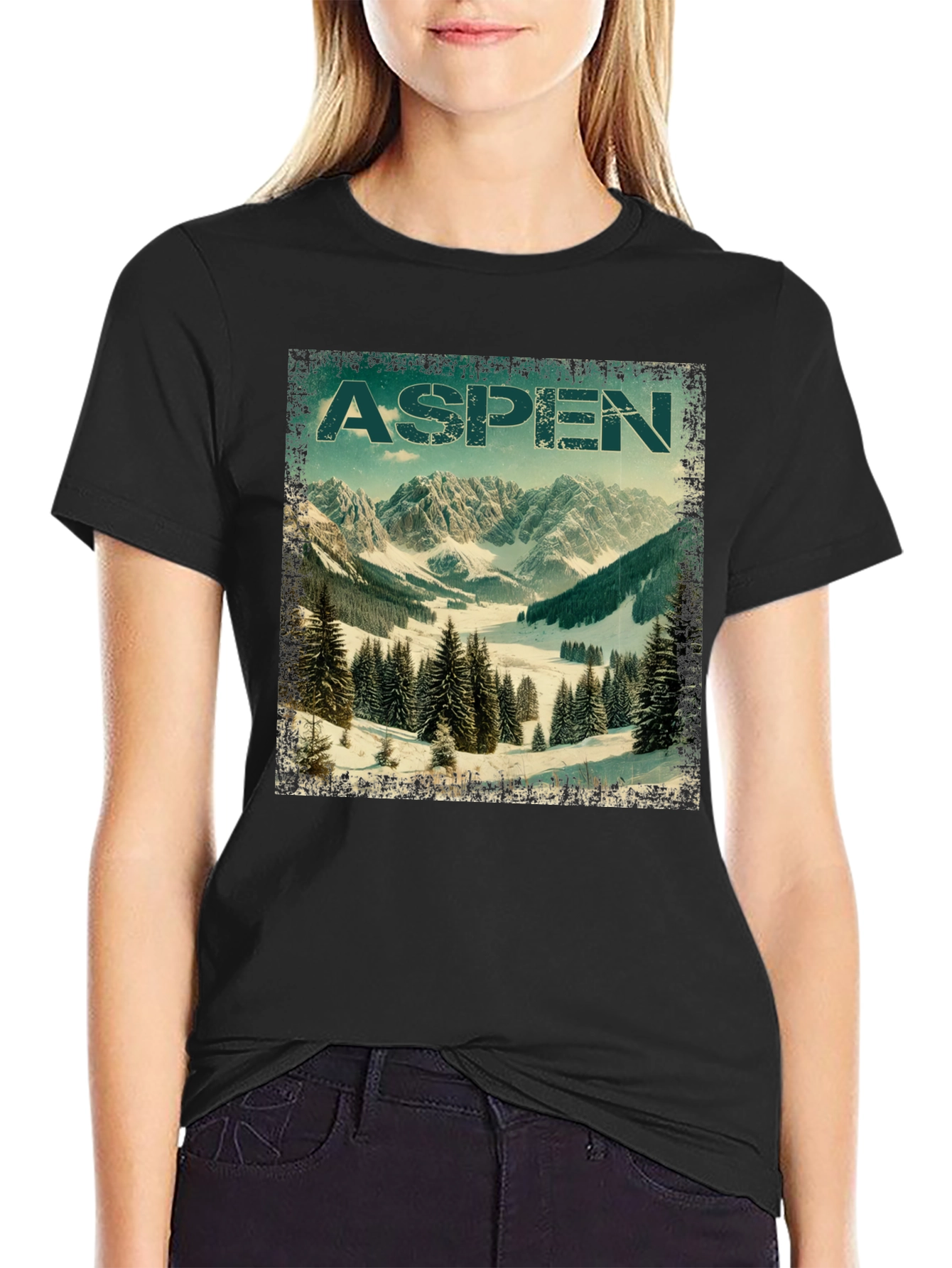 Aspen Mountain T-Shirt Vintage Style