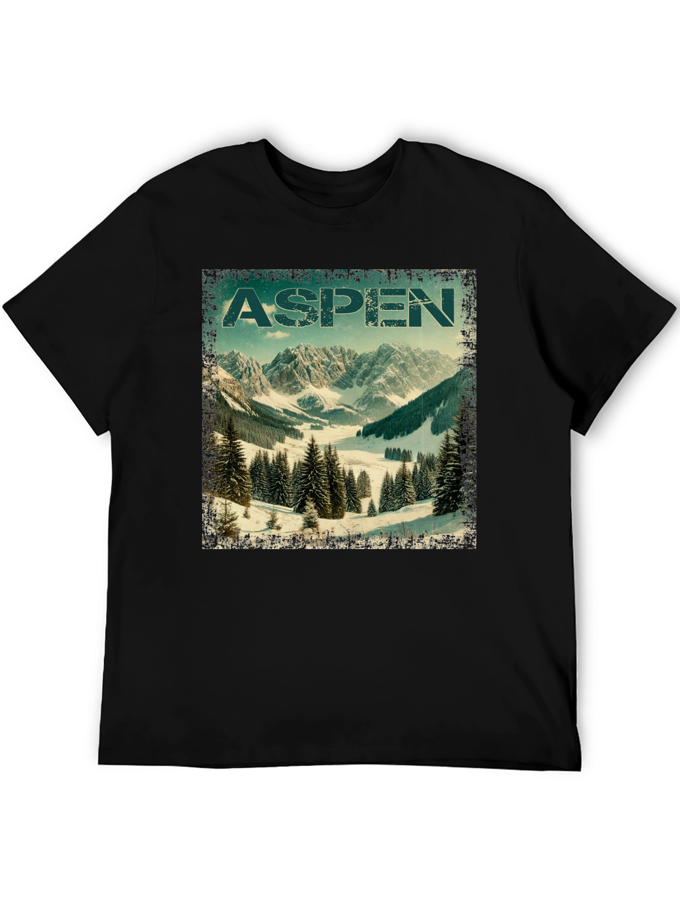 Aspen Mountain T-Shirt Vintage Style