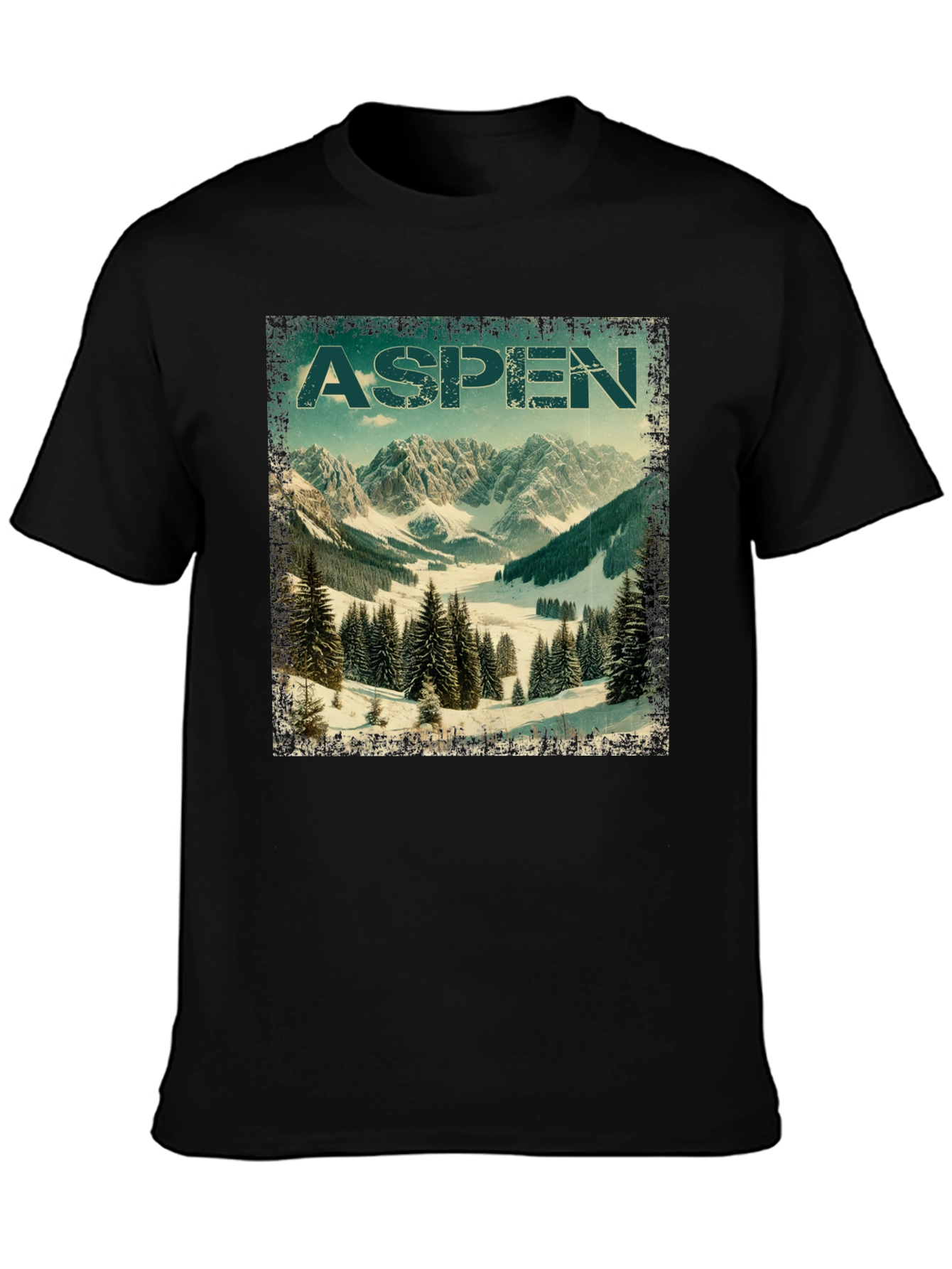 Aspen Mountain T-Shirt Vintage Style