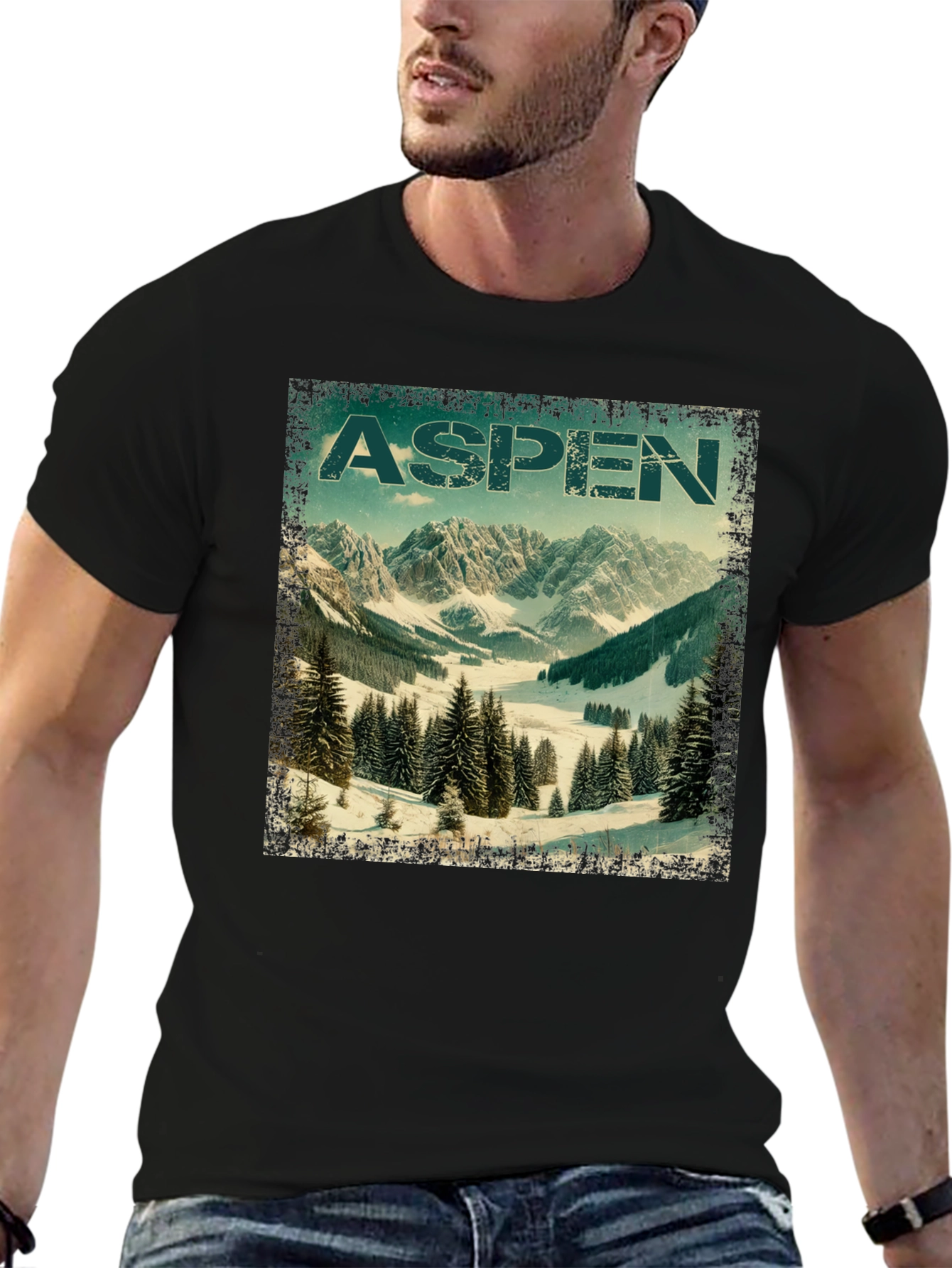 Aspen Mountain T-Shirt Vintage Style