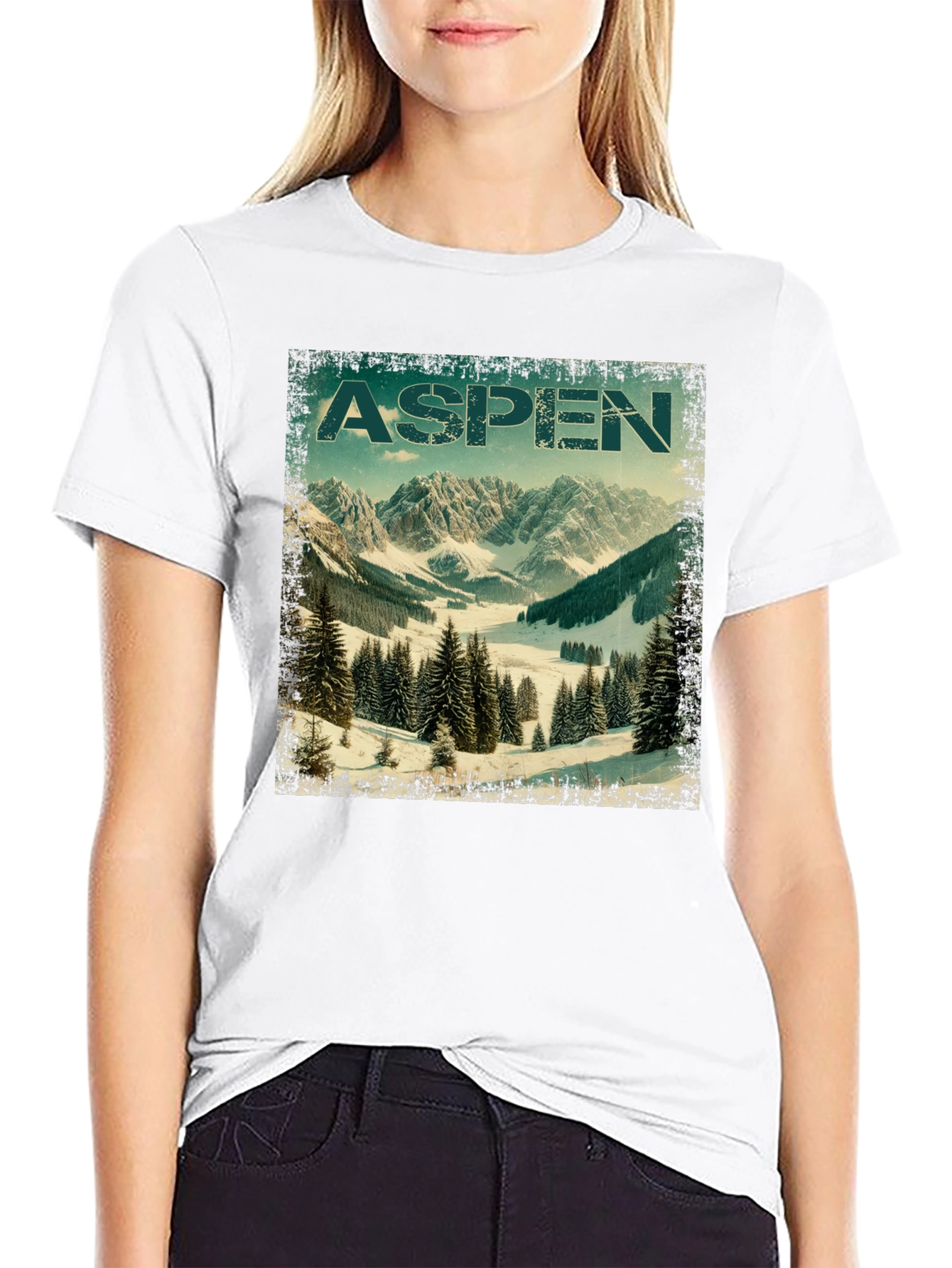 Aspen Mountain T-Shirt Vintage Style