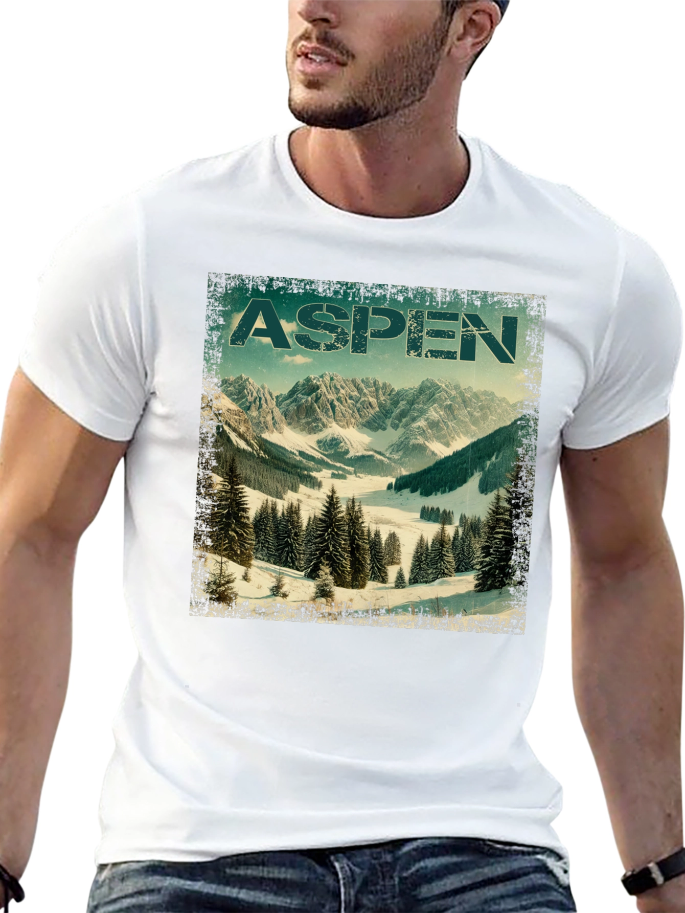 Aspen Mountain T-Shirt Vintage Style