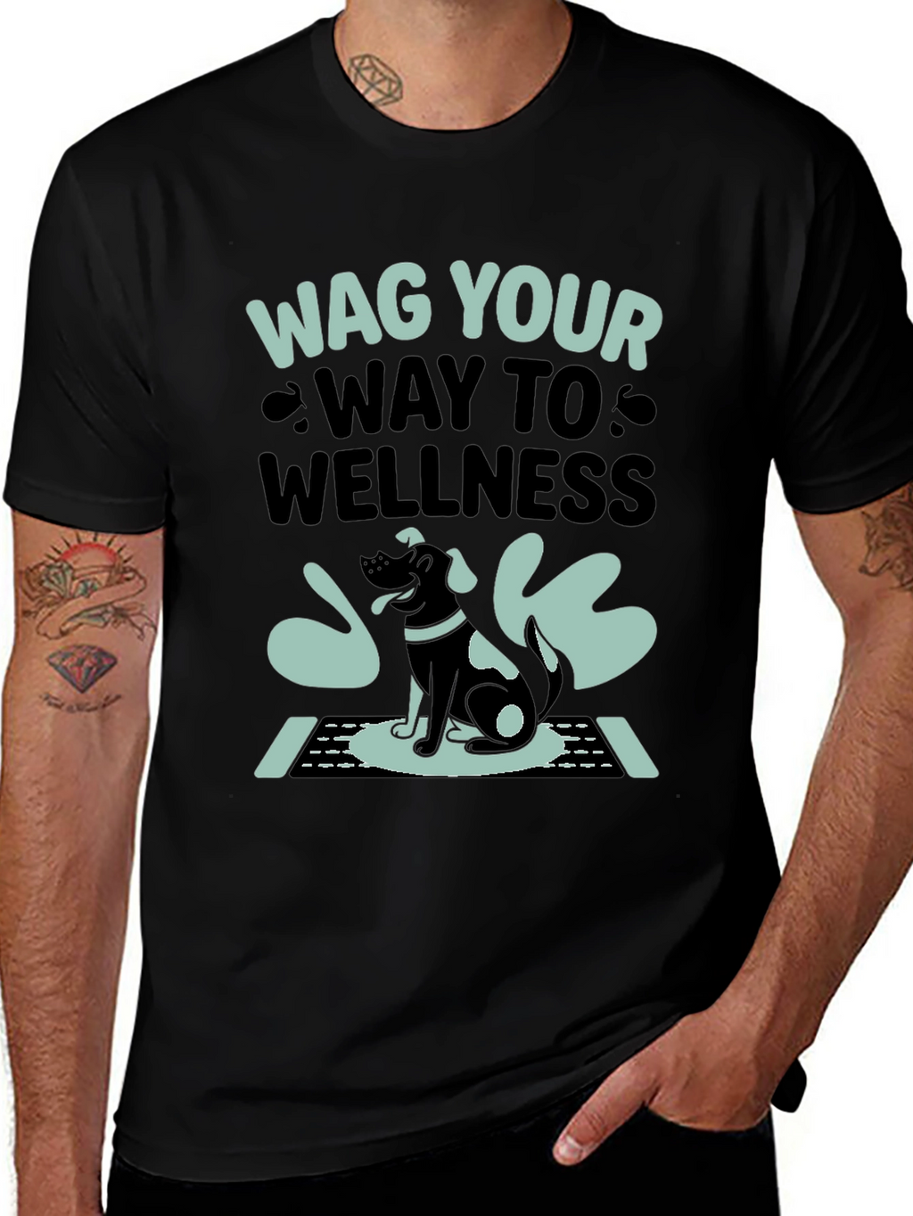 Wag Your Way to Wellness T-Shirt - Black