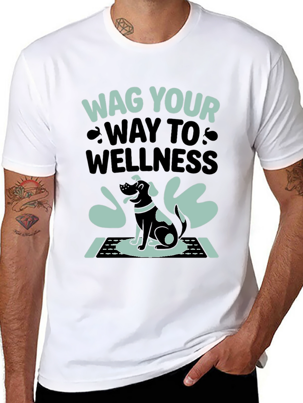 Wag Your Way to Wellness T-Shirt - Black