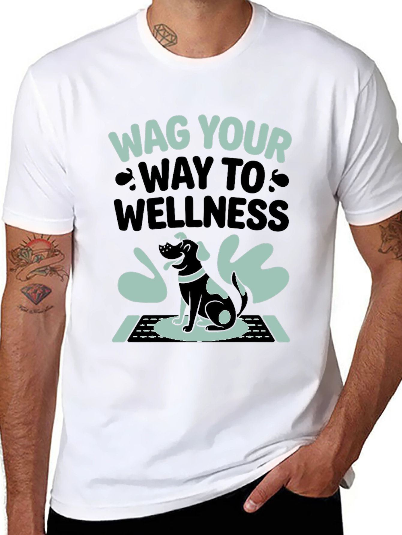 Wag Your Way to Wellness T-Shirt - Black