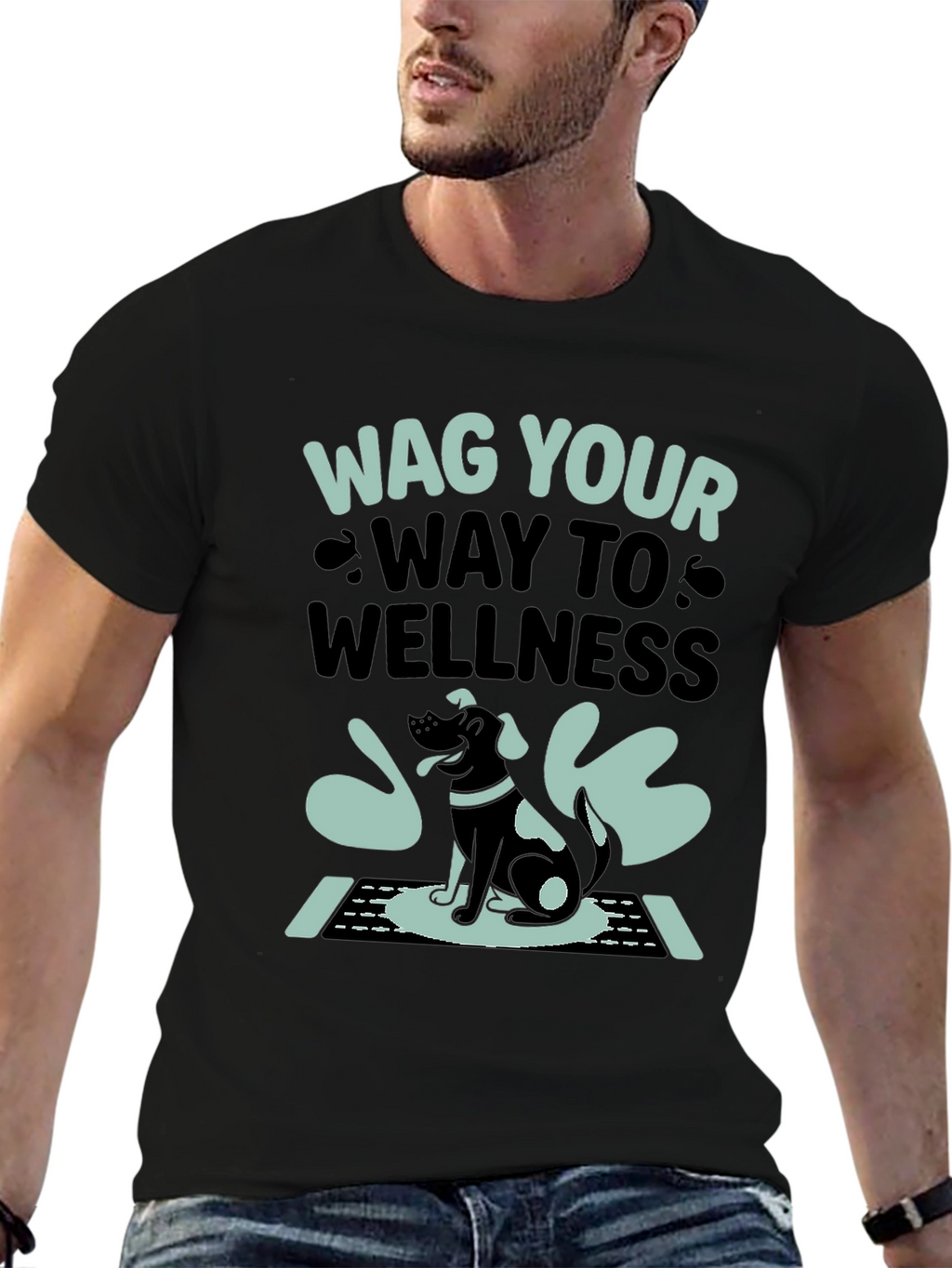 Wag Your Way to Wellness T-Shirt - Black